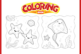 design adult coloring page, kids coloring book, activity book for kdp authors