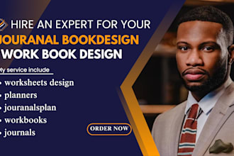 professionally worksheet design planners journals workbooks, journal book design