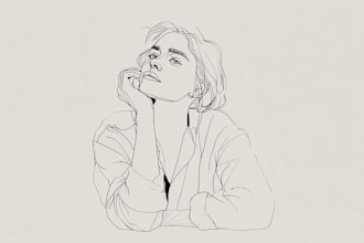 draw unique one line art, minimalist line art, vector line art illustration