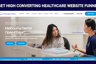 design responsive medical website, dental clinic website, therapy website funnel