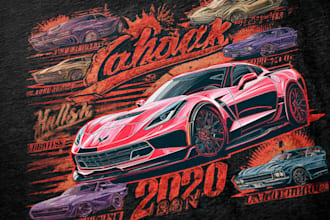 create vintage car t shirt and sports t shirt design