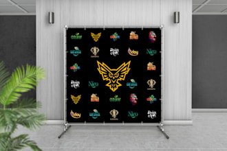 design a clean backdrop, step and repeat banner for you