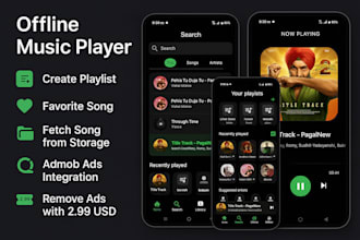 develop music player or any android app, flutter mobile app development