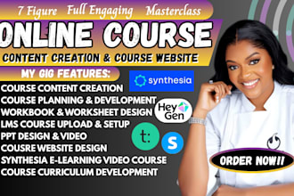 create online course content, elearning video course curriculum design, ppt