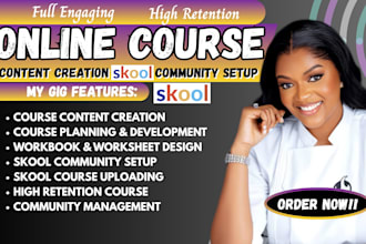 do skool online course content, video course workbook skool course development