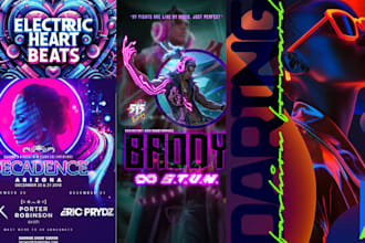techno music poster electronic rave poster 80s, 90s groove rave music poster