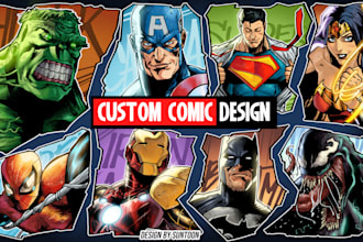 draw comic book illustration or comic strip manga webtoon