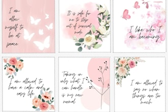 design christian custom affirmation motivational  card flashcards tarot for esty