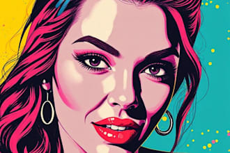 draw wpap pop art sport portrait