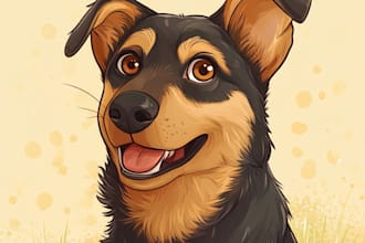 draw your dog, cat, and pet animal line art minimalism
