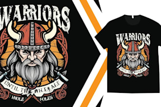 do custom viking axe barbarian warrior t shirt logo design