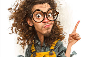 draw a digital caricature cartoon from a photo