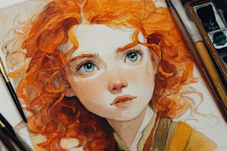 paint a portrait in my watercolor style