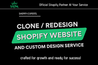 recreate, clone, duplicate or redesign any high converting shopify store
