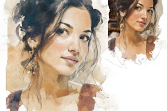illustrate a portrait in my watercolor style