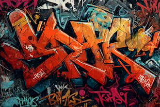 illustrate amazing custom graffiti, wall arts or murals