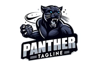 design high quality black panther logo