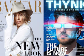 design magazine cover design, layout