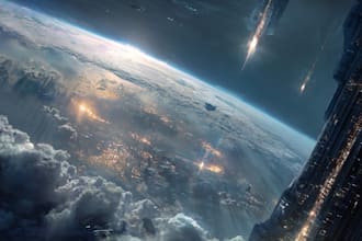 create high quality space art and futuristic space scenes