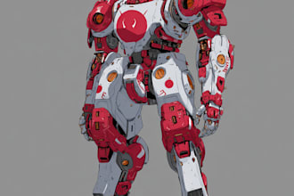 make uniqe sci fi , mecha, fantasy character design