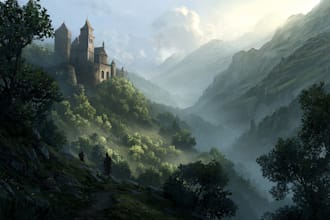 create fantasy landscape concept art