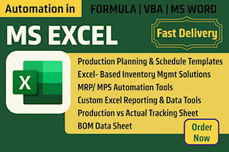 create excel based mrp and production tools for mold planning