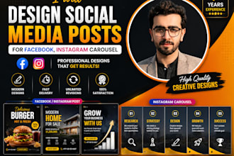 design social media posts for facebook, instagram carousel