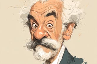 draw caricature cartoon portrait from photo