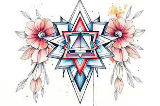 make a geometric tattoo design