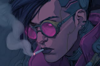 draw cyberpunk character illustration for commercial use