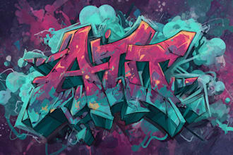 create custom graffiti art designs murals and wall arts