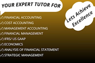 provide expert tutoring in accounting and finance