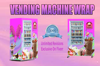 design professional vending machine wrap, atm wrap