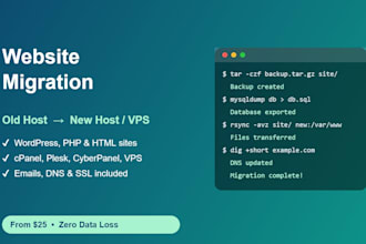 migrate your website to new hosting, cpanel or vps server