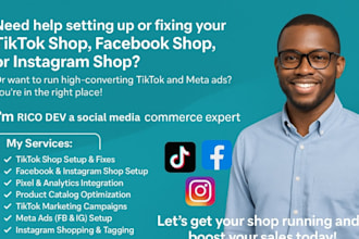 setup tiktok shop, facebook shop, ig shop tiktok tik tok shop or fix tiktok shop