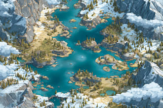 make a fantasy map illustrations for your project