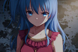 paint anime art character for fanart, vtuber art