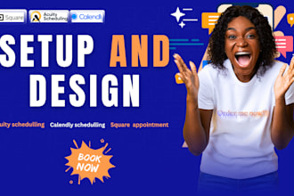 set up calendly, acuity scheduling, square, simplybook me booking appointments