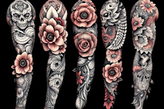 create custom tattoo design, tattoo sleeve