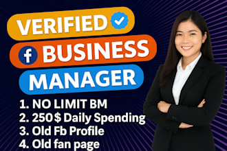 verified bm5 250 and no limit , fb page , fb profile
