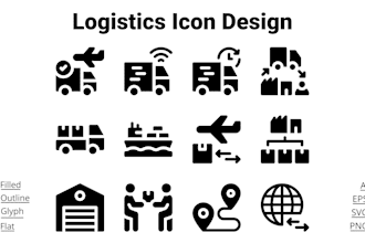 create custom glyph style vector icons