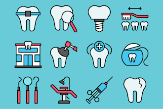 make custom dental care icon sets for app and web