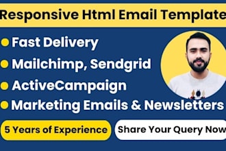 design responsive html email template, newsletter, mailchimp, sendgrid templates