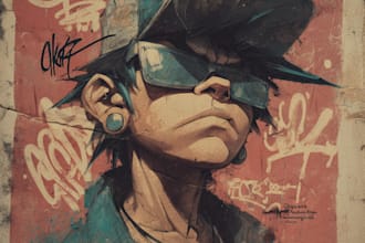 draw graffiti designs murals and wall art or skateboards