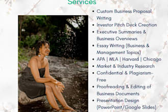 write a professional business proposal and investor pitch deck for you
