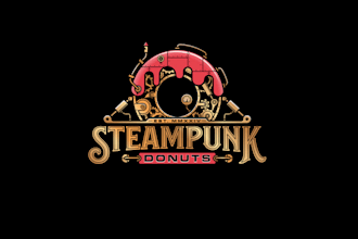design steampunk donuts logo