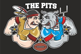 design a bold mascot t shirt for your custom sports or football team