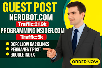 publish guest post on high traffic sites nerdbot,com programminginsider,com