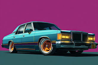 create detailed car vector illustration