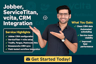 integrate jobber servicetitan tradify vcita, fergus, pestroutes, breezeworks crm